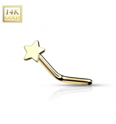 Næsepiercing med Hjerte i Ægte Guld