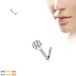Næsepiercing med Klynge Blomst - 0,8 mm Guld Kirurgisk stål Klar | Piercingfabrikken.dk