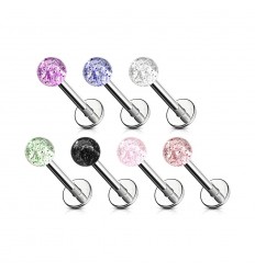 Labret med glimmerkule