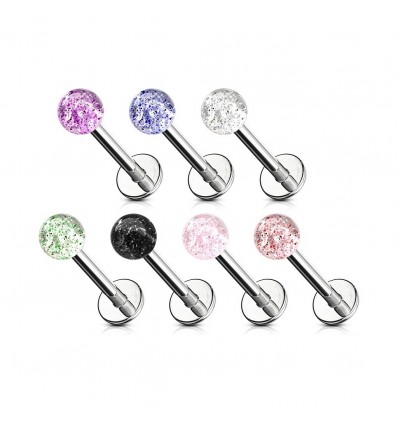 Labret med glimmerkule