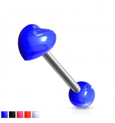 Tungepiercing med akrylhjerte