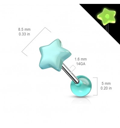 Tungepiercing med Luminous Star