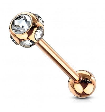 Tungepiercing med mange steiner