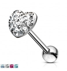 Tungepiercing med Epoxy Crystal Heart