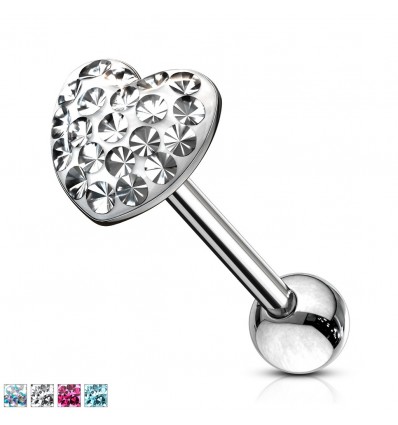 Tungepiercing med Epoxy Crystal Heart