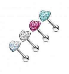 Tungepiercing med Epoxy Crystal Heart