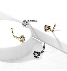 Nesepiercing med kuleblomst