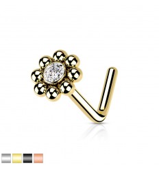 Nesepiercing med kuleblomst