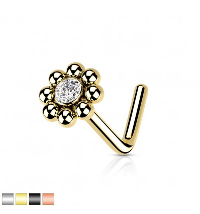 Nesepiercing med kuleblomst