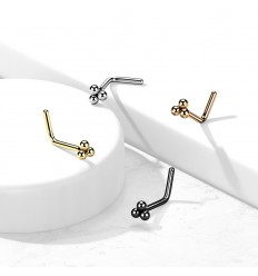 Nesepiercing med 3 små kuler