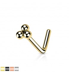 Nesepiercing med 3 små kuler