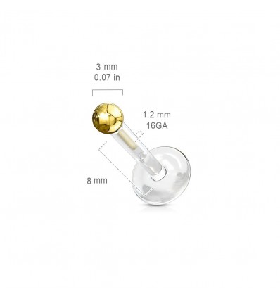 Labret i PTFE med kule