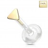 Labret i PTFE med 14 karat gulltriangel