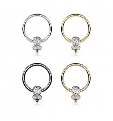 Piercing ring med 3 steiner