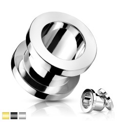 Tunnel med Gevind - Sort - Stretch Øreringe - Kirurgisk stål 316L - Stretching | Piercingfabrikken.dk