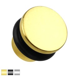 Plug med O-Ring - Sort - Stretch Øreringe - Kirurgisk stål 316L - Stretching | Piercingfabrikken.dk