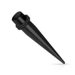 Sort Akryl Taper - 16 mm Akryl | Piercingfabrikken.dk