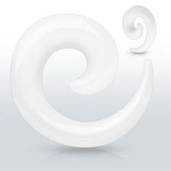 Hvid Spiral Taper - 10 mm Akryl Sort | Piercingfabrikken.dk