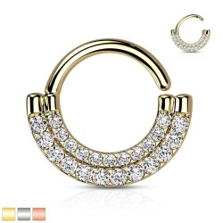 Piercing Ring Oval Stenkant - Klar - Daith Piercing - Kirurgisk stål 316L - Ørepiercing Smykker | Piercingfabrikken.dk