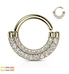 Piercing ring Oval steinkant