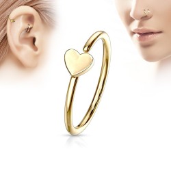 Piercing Ring med Hjerte - Sølv - Daith Piercing - Kirurgisk stål 316L - Ørepiercing Smykker | Piercingfabrikken.dk