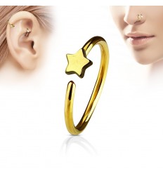 Piercing ring med stjerne
