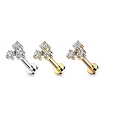 Labret med 3 små steiner