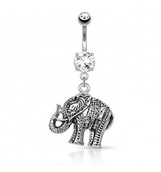 Navlepiercing med Steel Elephant