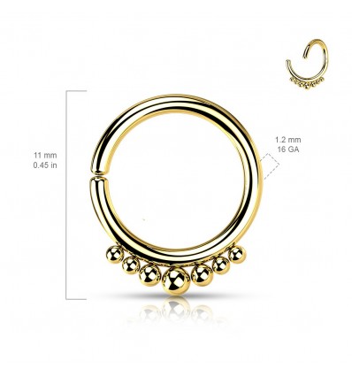 Piercing Ring med 7 Små Kugler