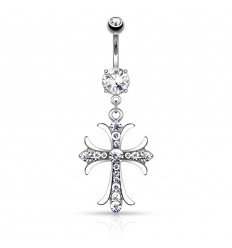 Navlepiercing med Celtic Cross