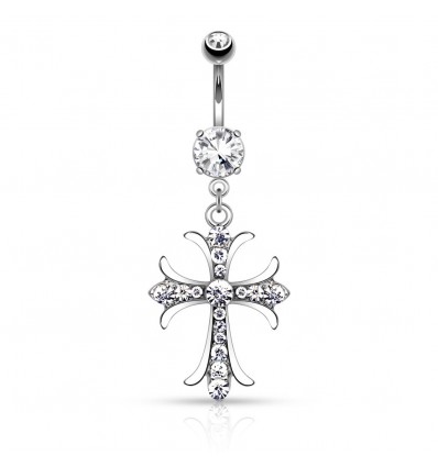 Navlepiercing med Celtic Cross