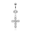 Navlepiercing med Stone Cross