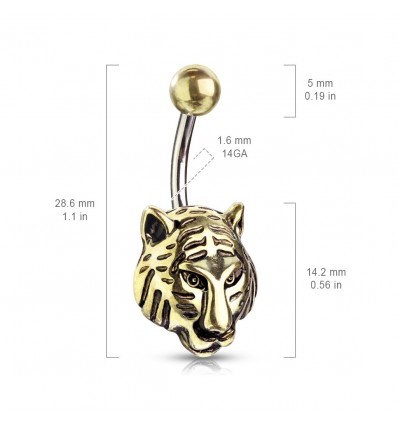 Navlepiercing med Tiger