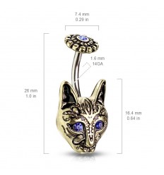 Navlepiercing med Tribal Cat