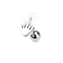 Lige Stav med Fuck Finger - Tragus Piercing - Kirurgisk stål 316L - Ørepiercing Smykker | Piercingfabrikken.dk