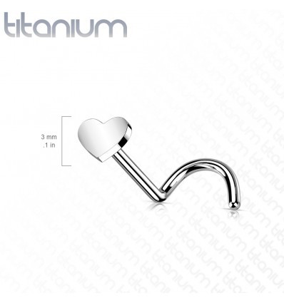 Titanium nesepiercing med hjerte