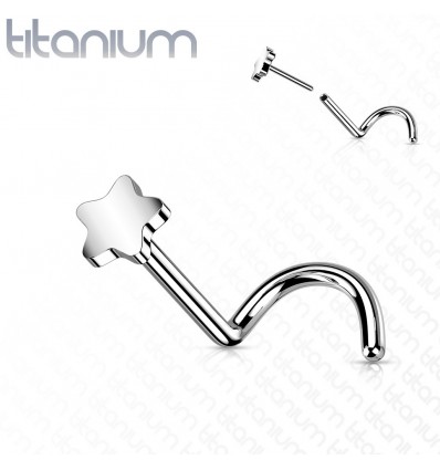 Nesepiercing i titan med stjerne