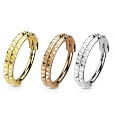 Dobbelt Piercing Ring med Takket Mønster