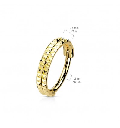 Dobbelt Piercing Ring med Takket Mønster