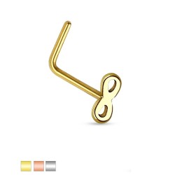 Næsepiercing med Infinity Tegn - Kirurgisk stål Rose Guld | Piercingfabrikken.dk