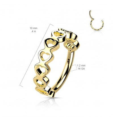 Piercing ring med hjerter