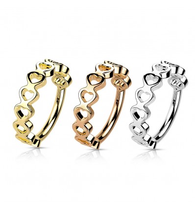 Piercing ring med hjerter