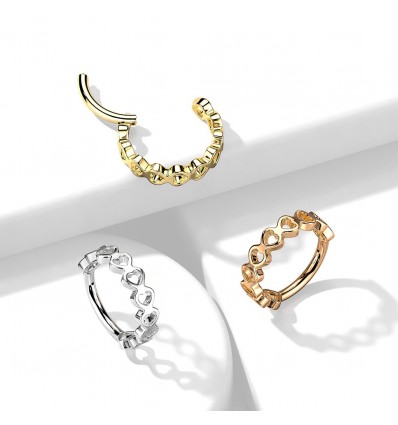 Piercing ring med hjerter