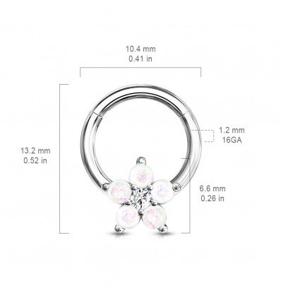 Clicker Ring med Opalite Blomst