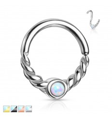 Twisted Piercing Ring med Opalitt