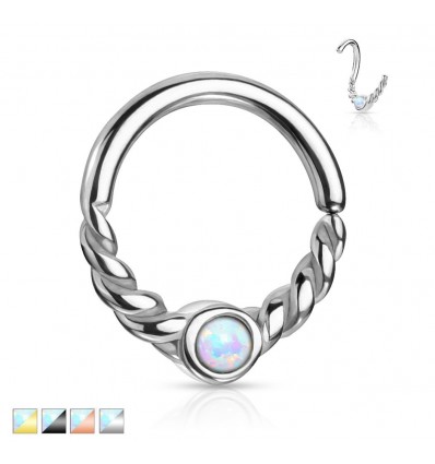 Twisted Piercing Ring med Opalitt