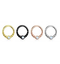 Twisted Piercing Ring med Opalitt