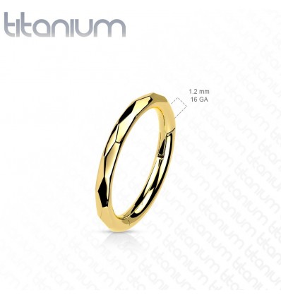 Titanring med fasettert overflate
