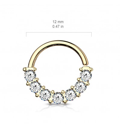 Piercing ring med 7 steiner
