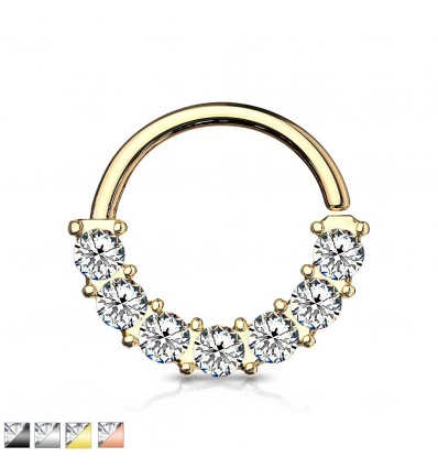Piercing ring med 7 steiner